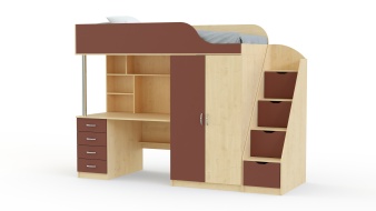 Кровать-чердак с рабочей зоной Мираж К7-4 BMS со столом