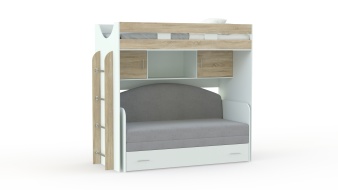 Кровать-чердак с диваном Пума 4 BMS из велюра