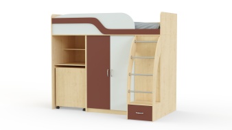 Кровать-чердак с рабочей зоной Мираж К22 BMS со столом