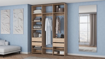 Стеллаж для одежды Мирта 90 BMS с полками