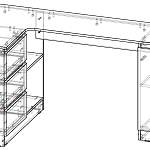Чертеж Угловой письменный стол с ящиками В20 BMS