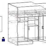 Чертеж Кровать с диваном Мини 1.1 BMS