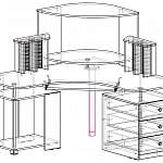 Чертеж Компьютерный стол Арсенал 3 BMS