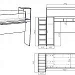 Чертеж Кровать-чердак Селфи 1 BMS