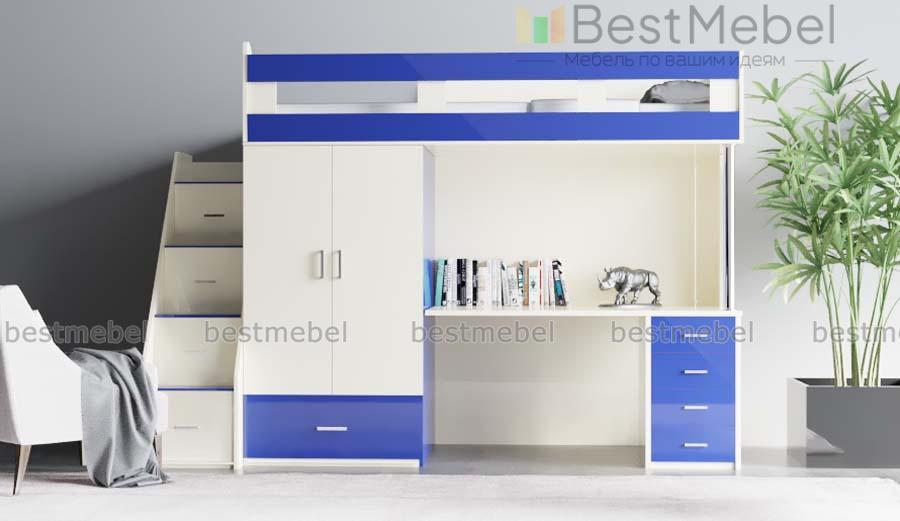 Кровать-чердак с рабочей зоной Мираж 2 BMS - Фото