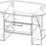 Чертеж Стол журнальный Нарцис BMS