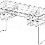 Чертеж Стол письменный Санни МДФ BMS