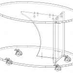 Чертеж Стол журнальный Капелька BMS