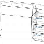 Чертеж Письменный стол Виктория №3 BMS