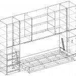 Чертеж Шкаф-кровать трансформер Макси BMS