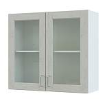 Шкаф навесной 2 двери со стеклом Изабелла BMS - Фото 4