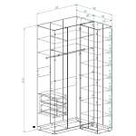 ЭСКИЗ Шкаф угловой Пакс Флисбергет Pax Flisberget 3 (1600х2450х600)