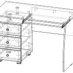 Чертеж Стол письменный Дрим BMS