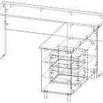 Чертеж Стол руководителя угловой Фант BMS