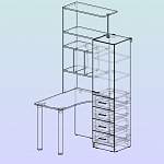 Чертеж Стол офисный угловой Эмилия 6 BMS