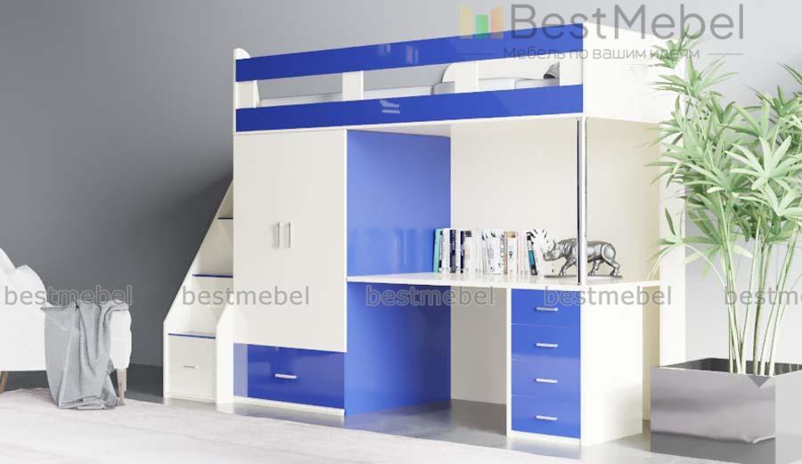 Кровать-чердак с рабочей зоной Мираж 2 BMS - Фото