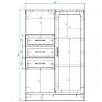 Чертеж Комод Рио 3Ш 1В BMS