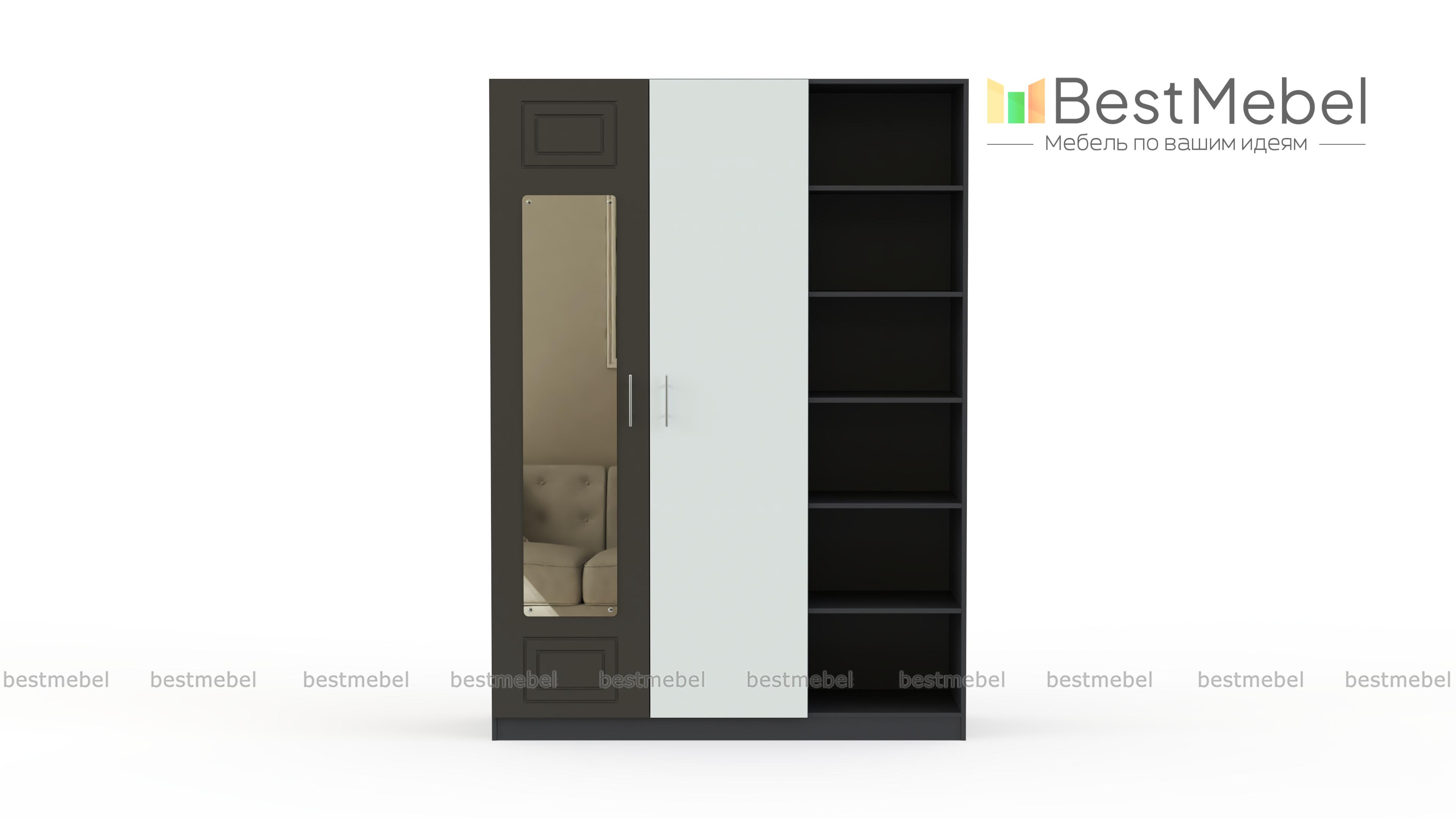 Шкаф с зеркалом Анастасия 4 BMS - Фото