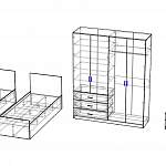 Чертеж Мебель для спальни Ницца BMS