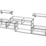 Чертеж Тумба под ТВ подвесная Лори №19 BMS