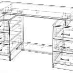 Чертеж Письменный стол КЛСПК5 BMS