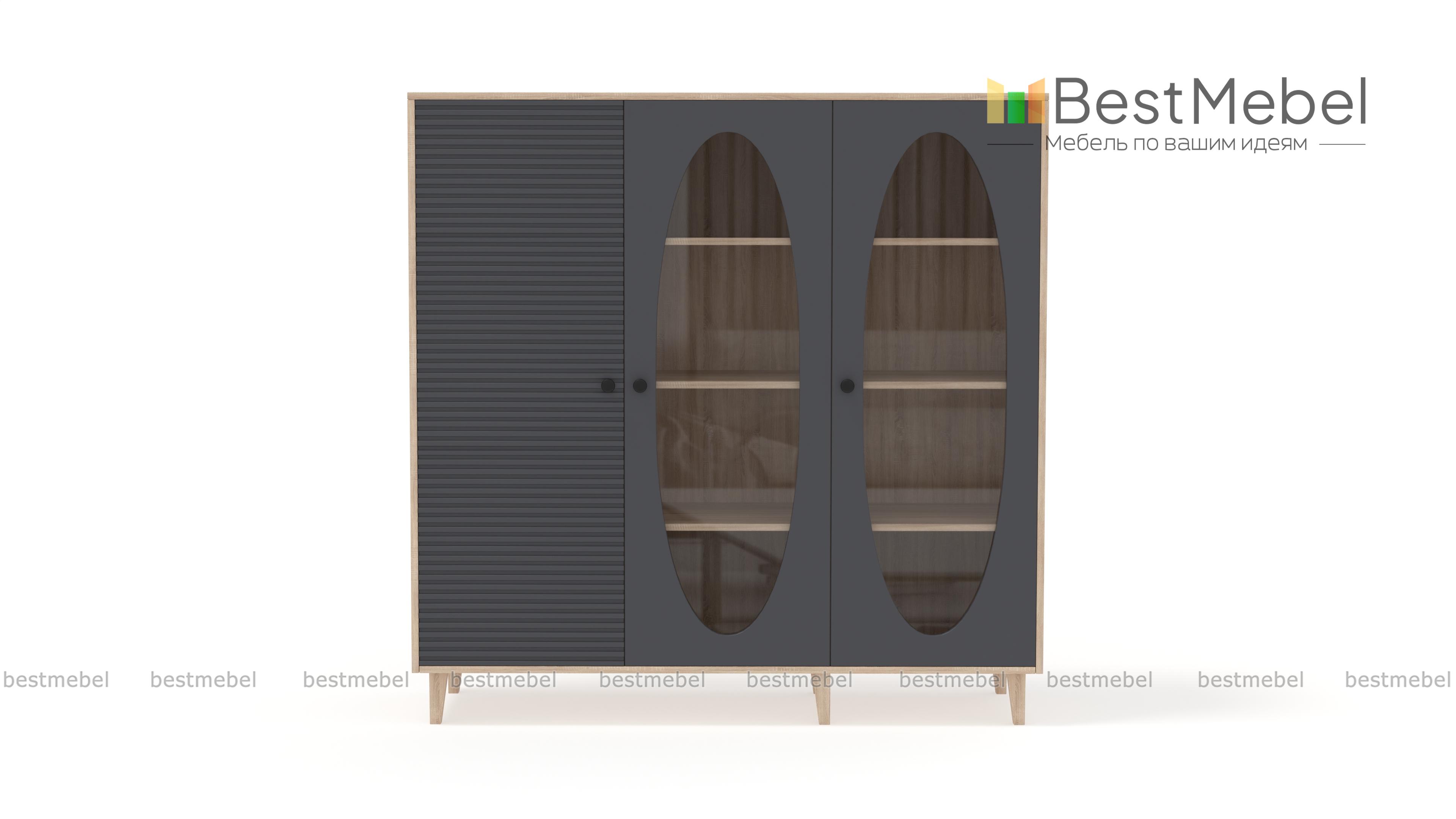 Шкаф книжный Брукс 4 BMS - Фото