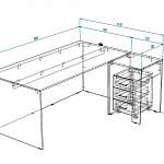 Чертеж Письменный стол Терра-2 BMS