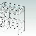 Чертеж Кровать-чердак со столом и полками Рея-10 BMS