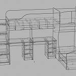 Чертеж Двухъярусная кровать Мирта 18 BMS