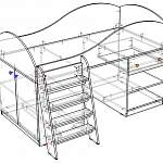 Чертеж Детская кровать чердак Маугли BMS