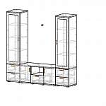 Чертеж Модульная стенка в гостиную Ирис BMS