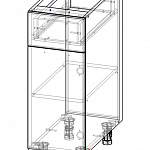 Чертеж Шкаф нижний с 1-ой дверцей и ящиком Мега BMS