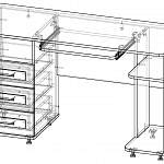 Чертеж Письменный стол Глория 9 BMS