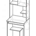 Чертеж Компьютерный стол МБ 32.1 BMS