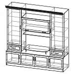 Чертеж Мебельная стенка Аккорд-3 BMS