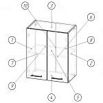Чертеж Шкаф верхний с 2-мя дверцами Европа BMS
