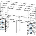 Чертеж Письменный стол Лайт-15 с надстройкой BMS