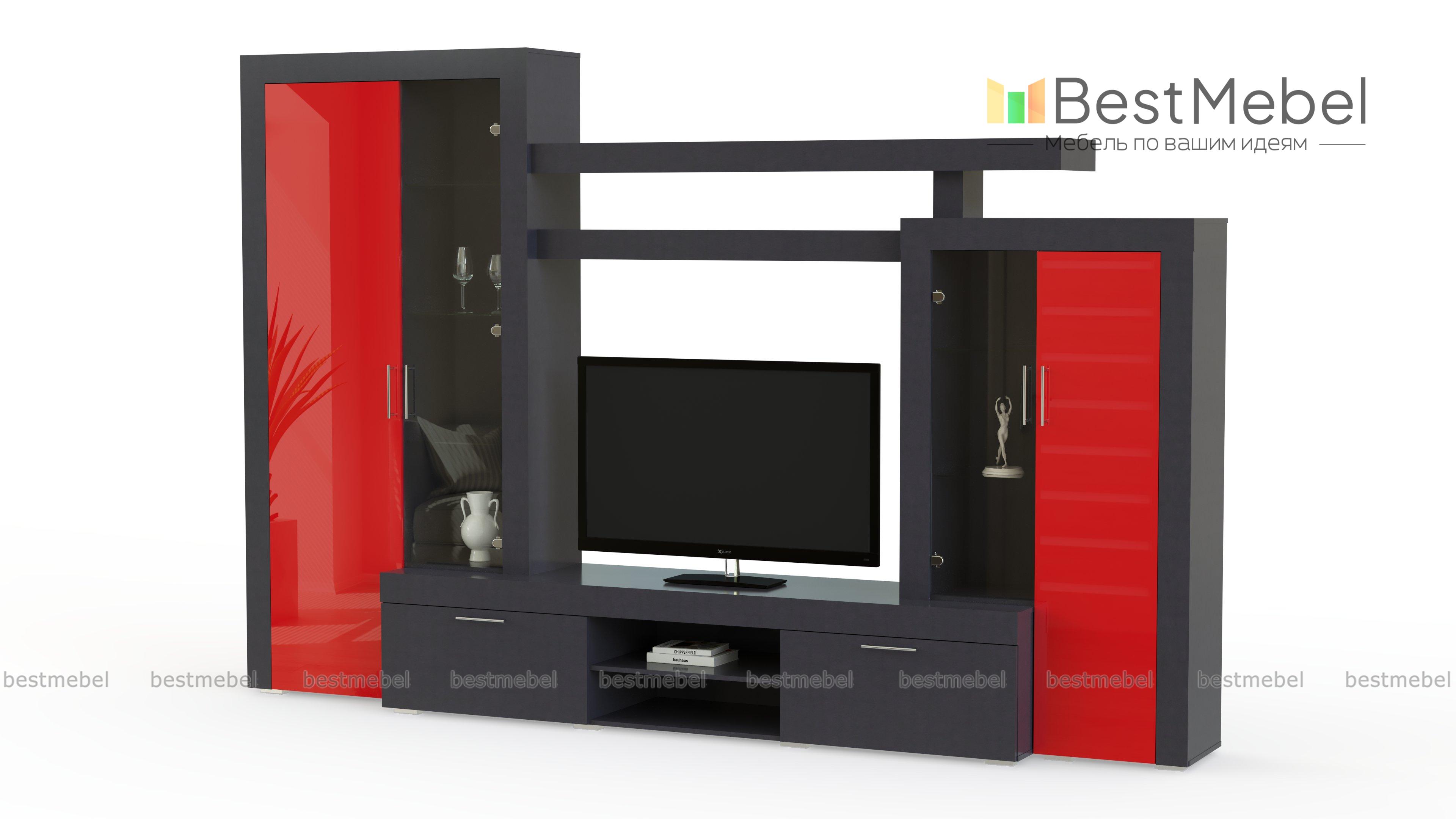 Стенка для гостиной Тоскана МДФ глянец BMS - Фото