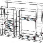 Чертеж Мебельная стенка Моника BMS