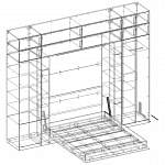 Чертеж Шкаф-кровать с диваном Классика BMS