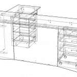 Чертеж Стол руководителя Милан-34 BMS
