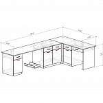 Чертеж Угловой письменный стол для двоих Веста 5 BMS